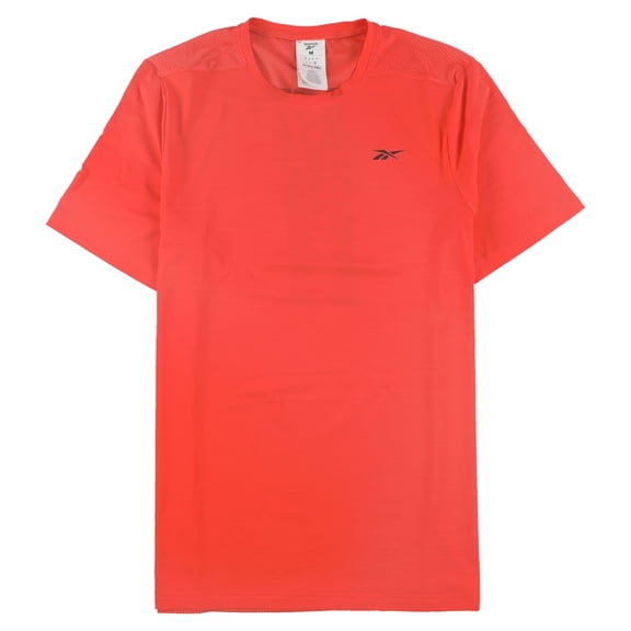 Reebok Mens Mesh Back Graphic T-Shirt, Orange, Medium
