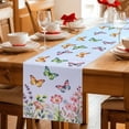 thumbnail image 5 of Table Runner - 60 Inch Long, Blue Pink Flowers Kitchen Dining Table Runner Dresser Scarves, Spring Floral Butterfly Elegant Pastoral Farmhouse Decor for Coffee Tables Wedding Party Banquet, 5 of 8