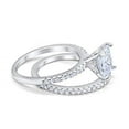 thumbnail image 3 of Two Piece Asscher Cut Bridal Set Ring CZ 925 Sterling Silver Size 6, 3 of 4