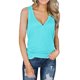 thumbnail image 2 of Gibobby Blusas y chalecos sin mangas con cuello en V y botones de color sólido sueltos informales para mujer(Azul celeste,CH), 2 of 5