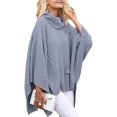 thumbnail image 4 of Timegard Women's Sweater Plus Size Turtleneck Side Split Asymmetric Knitted Pullover Tops Fall Fashions, 4 of 8
