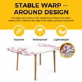 thumbnail image 4 of Cherry Blossom Table Cloths for 3 Foot Rectangle Tables, Spring Pink Floral Branches Watercolor Patio Waterproof Elastic Fitted Tablecloths, Washable Rectangular Table Cover for Camping, 4 of 8