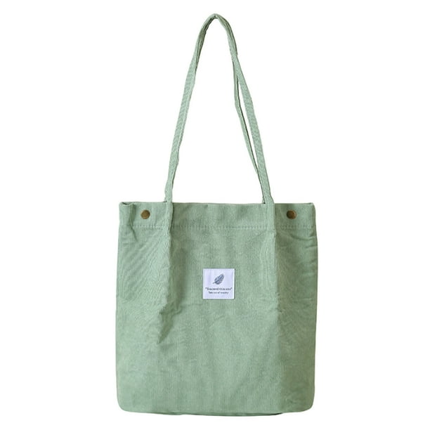 Bolso de mano de pana para mujer, bolso de pana para mujer, bolso de hombro reutilizable para compras, oficina, escuela, viajes