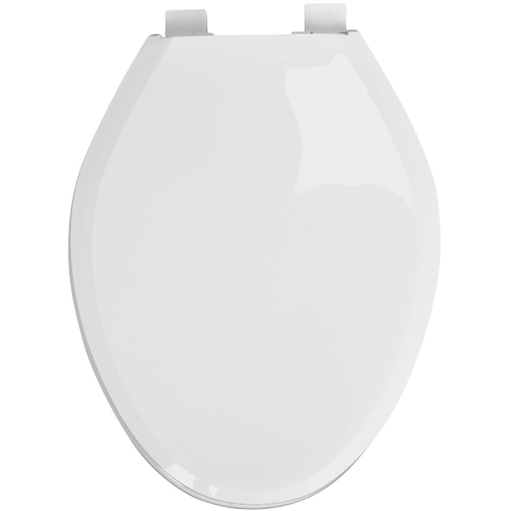 Centoco Elongated Closed Front White Plastic Toilet Seat with Slow
