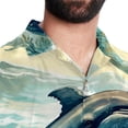 thumbnail image 5 of Whale Men's Short Sleeve Hawaiian Shirt, Casual Printed Button Down Beach Tops for Summer, Spread Collar Mens Shirts Unisex, 5 of 6