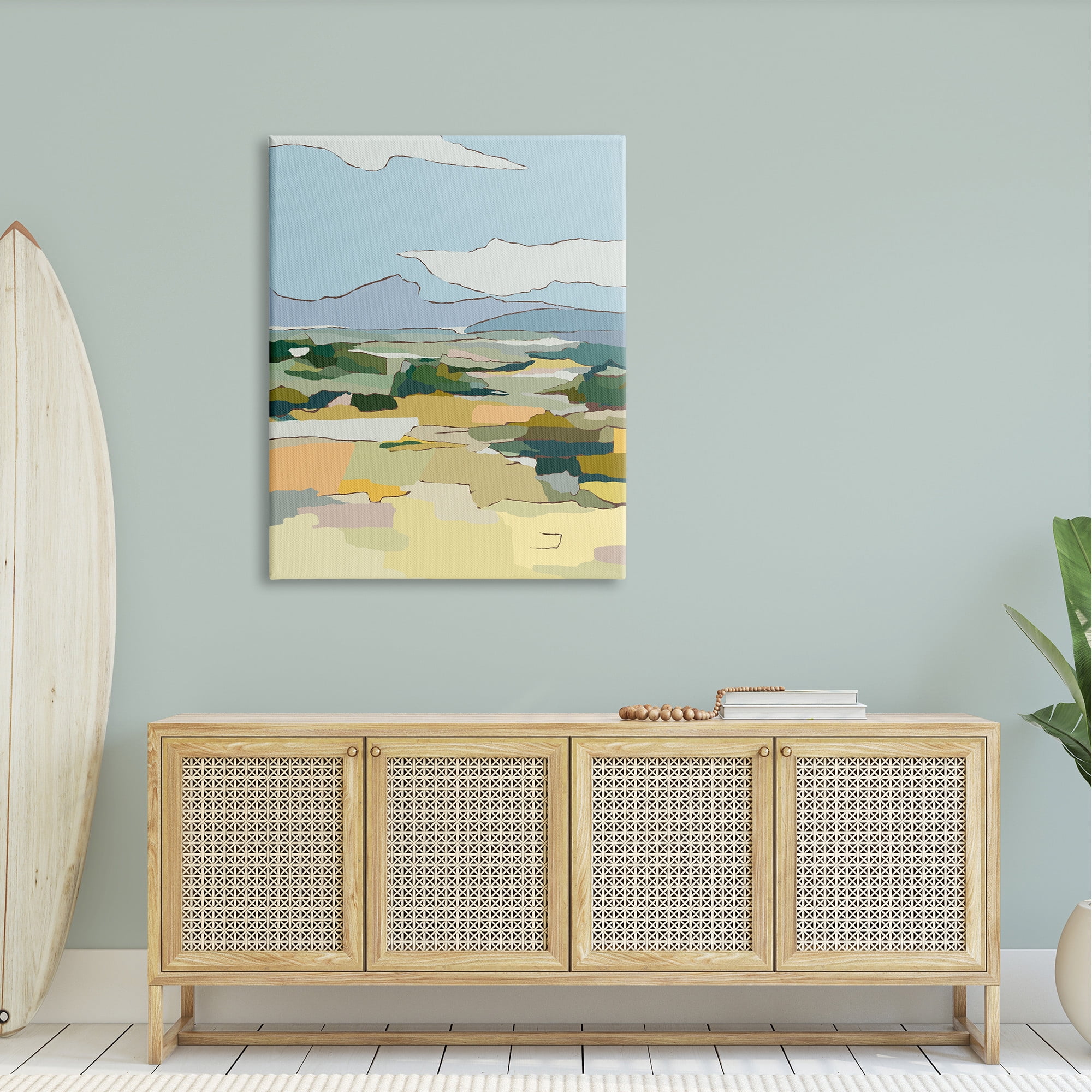 Stupell Industries Rural Pasture Abstract Field Graphic Art Gallery Wrapped Canvas Print Wall Art, Design by Nikita Jariwala