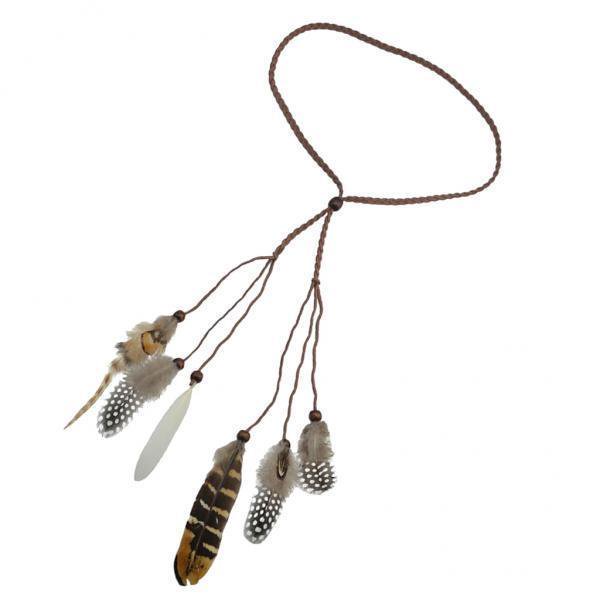 Paquete de 2 a 4 Diademas con Borlas Largas de Plumas de étnicas Behomian 2 piezas Yinane Diadema Boho Pavo Real