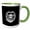 Green/White, variant on 3drose, Face of a Very Large Ape White Scratchboard Art Illustration, 15oz Mug
