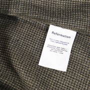 Reformation Houndstooth Print Midi Length Dress in Brown Polyester