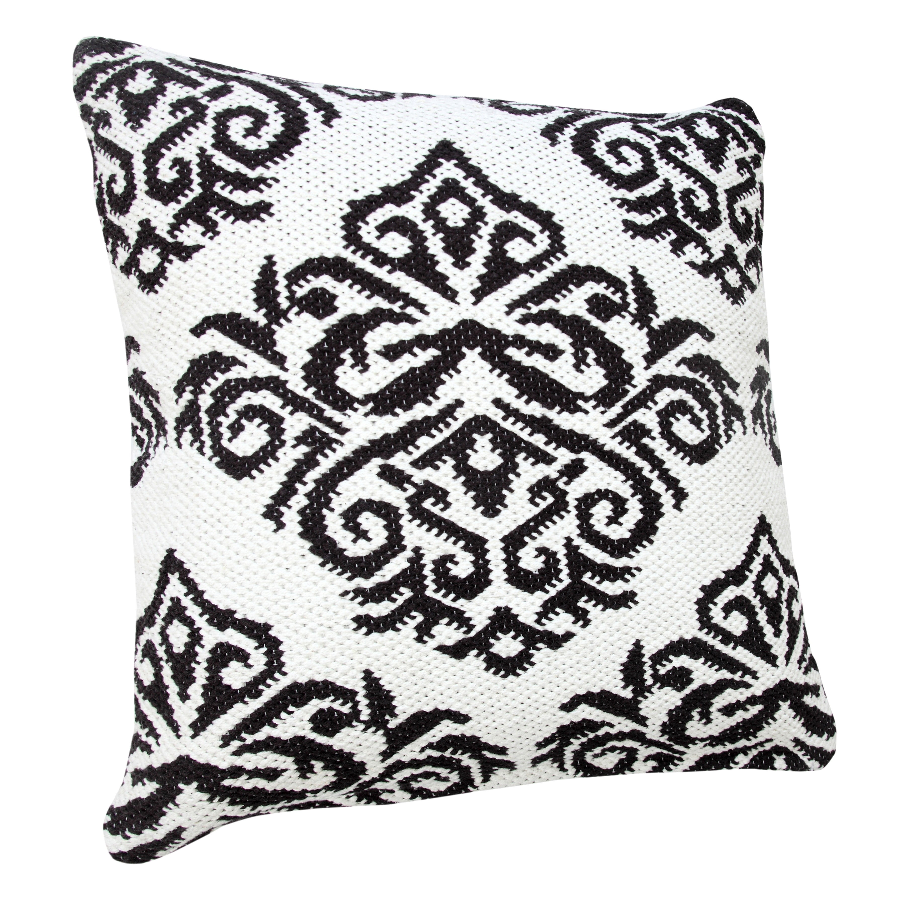Ox Bay Damask Throw Pillow, White and Black, 20" Square, Count Per Pack 1