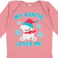 thumbnail image 4 of Inktastic Polar Bear My Auntie Loves Me in Santa Hat with Snowflakes Boys or Girls Long Sleeve Baby Bodysuit, 4 of 5