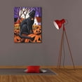 thumbnail image 4 of Epic Graffiti 'Moon Cat & Pumpkins' by Cathy Horvath-Buchanan, Canvas Wall Art, 26"x34", 4 of 8