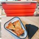 thumbnail image 3 of Contenedor de almacenamiento de pizza, caja de pizza de silicona, caja de pizza, caja de sándwich ajustable (naranja) 10*25*19,5 CM, 3 of 3