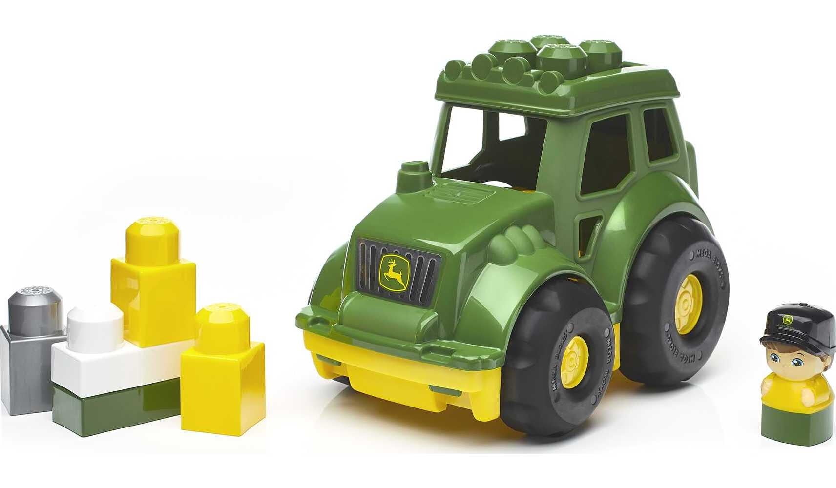 MEGA BLOKS John Deere Building Toy Blocks LiTractor (6 Pieces) For Toddler