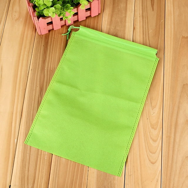 40Cm*30Cm Large Dust-Proof Non-Woven Drawstring Bag Green Organizers and Storage, Medium Size Non Woven Storage Bag Large Capacity Foldable Classified Shoe, 1×Storage Bag, by Meiiso