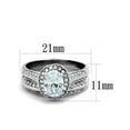 thumbnail image 4 of His and Her 3pc Stainless Steel 2.60 Ct Cz Bridal Ring Set and Men Beveled Edge Band Women's Size 05 Men's 06mm Size 08, 4 of 6