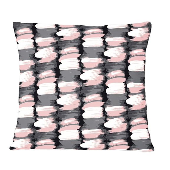 Designart Paint brush strokes pattern' Mid-Century Modern Throw Pillow - 12x20
