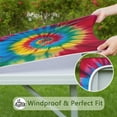 thumbnail image 6 of Colorful Tie Dye Mandala Pattern Square Fitted Tablecloth with Elastic Edge,Square Table Cover,Washable Elastic Table Cover for Home Kitchen Party Decor 34"x34", 6 of 6