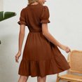 thumbnail image 5 of IROINNID Summer For Women 2023 Leisure Fashion Solid Color Short Puff Sleeve Comfy Dress Clearance Cheap, 5 of 8