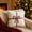 🌻 White#129, variant on Christmas Throw Pillow with Striped Bow Gift Box Design - Soft Fuzzy for Sofa Couch Home Decor