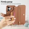 thumbnail image 2 of Allytechgroup Wallet Phone Case for iPhone 16 Plus with Credit Card Slot, PU Leather Phone Case RFID Blocking Stand Shockproof Full Body Protective Bumper for Women Girls, Brown, 2 of 10