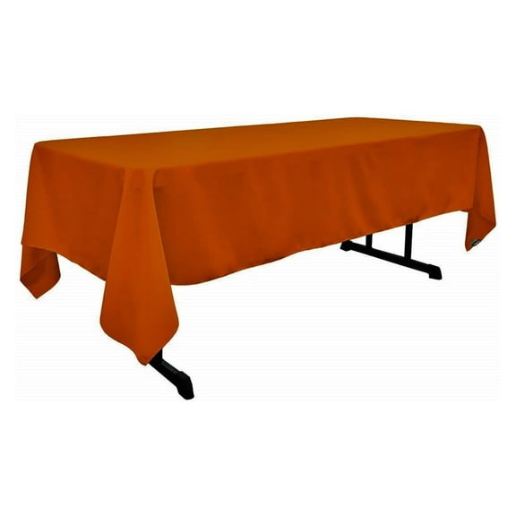 Exlonjet Fabric & Foam Inc 60" Wide by 120" Long Rectangular Polyester Poplin Tablecloth, Burnt Orange