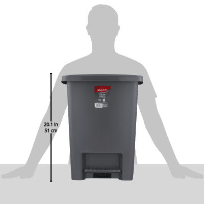Rubbermaid 8.3 gal Step-on Plastic Kitchen Trash Can, Metallic