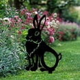 thumbnail image 4 of Acrylic Bunny Garden Decor,Set of 1 Rabbit Silhouette Yard Decor for Outside, Waterproof Lawn Decor (Bunny Black), 4 of 5
