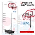 thumbnail image 3 of Canasta de baloncesto Portátil Costway ajustable en Altura 1,6-2,1m Negro y blanco, 3 of 10