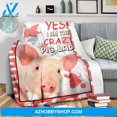 thumbnail image 2 of I Am The Crazy Pig Lady Fleece Blanket Gift for Pig Lovers, 2 of 3