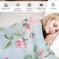 thumbnail image 3 of JRXY Pink Rose Floral Blanket Gifts for Women Chic Flowers Romantic Vintage Style Spring Throw Blankets for Bed Room Couch Soft Lightweight Warm Cozy Decor White, 3 of 6