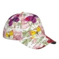 thumbnail image 3 of Daiia Butterflies and Vintage print Baseball Cap Men Women Golf Dad Hat Adjustable Original Classic Low Profile Hat Unconstructed Plain Cap, 3 of 9