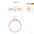 thumbnail image 5 of Angara Japanese Akoya Cultured Pearl Interlaced Shank Engagement Ring in 14K Rose Gold for Women | June Birthstone Jewelry for Her, 5 of 8