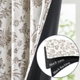thumbnail image 4 of Linen Floral Curtain for Living Room Length Drape with Printed Flower Light Filtering Curtains Rod Pocket Back Tab Taupe Window Treatment Set Bedroom Drapes Panels Taupe, 4 of 10