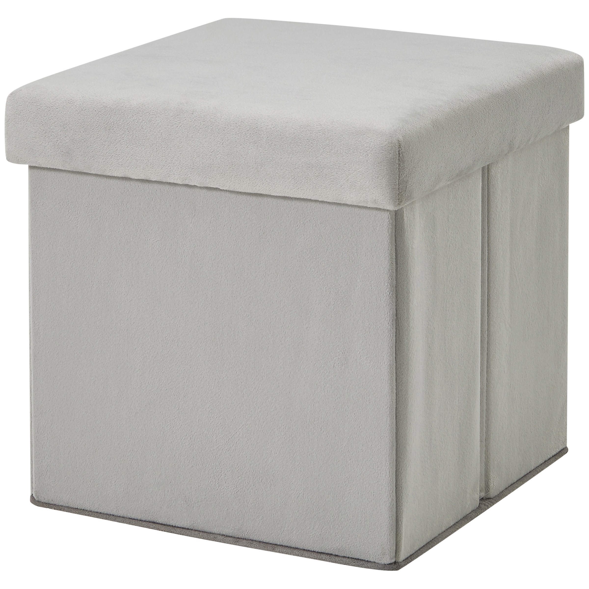 Mainstays Ultra Collapsible Storage Ottoman, Gray Faux Suede - image 2 of 6