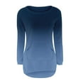 thumbnail image 4 of Long Sleeve Tops Pullover Sweaters for Women Casual Solid Long Sleeve Jumper Sweaters Blouse Sweaters for Women Blue XXXXL, 4 of 5