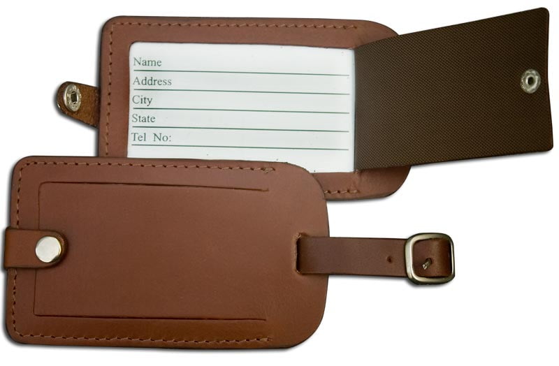 leather luggage tag