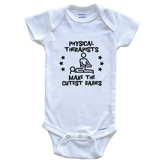 Physical Therapists Make the Cutest Babies Funny Physical Therapy Baby Bodysuit, 0-3 months white