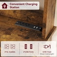 thumbnail image 5 of TROPOW Bakers Rack with Power Outlet and 2 Doors, 63" Tall Farmhouse Wood Microwave Stand with Hutch & 3 Shelves, Coffee Bar Cabinet with Thick Counter, Sturdy Frame, for Kitchen, 5 of 9