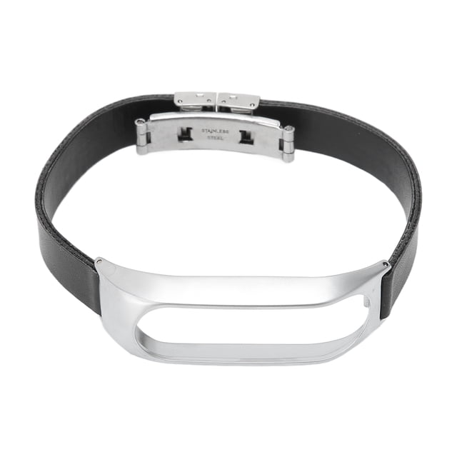 Band Smartwatch Band Replacement Leather Wrist Strap Alloy Shell with Screwdriver for Touch Watch