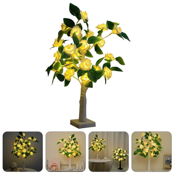 WHAMVOX  LED Night Light Tree Lights Indoor Rose Table Lamp White Romantic Decoration