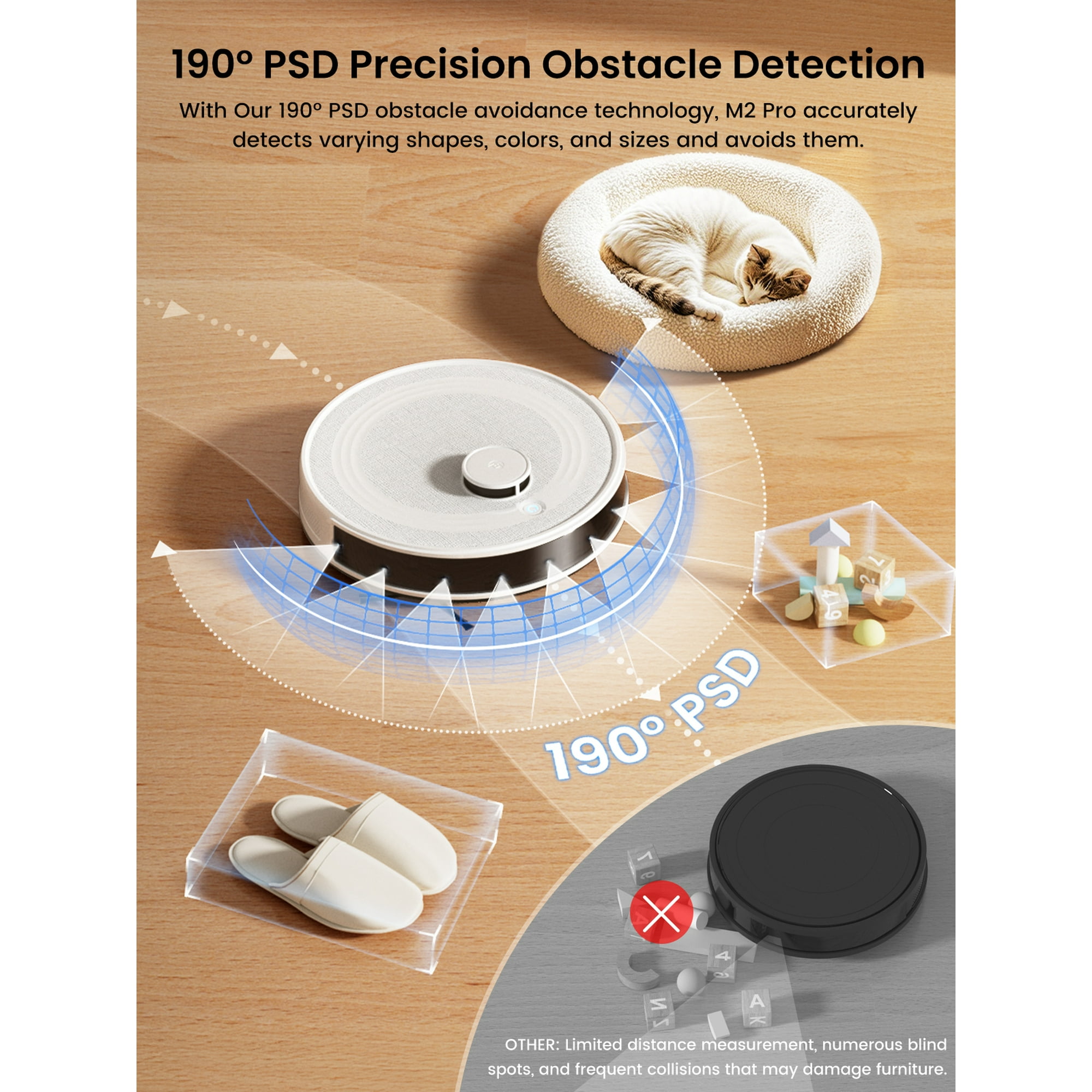 Lefant LS1 Pro Aspirateur Robot Navigation LDS, 3200Pa Aspiration, Cartographie Multi-étage, 150min D'Autonomie, Robot Aspirateur Connecté Alexa/APP/WiFi, Idéal Pour Poils D'animaux, Tapis, Sols Durs