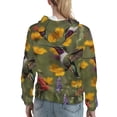 thumbnail image 7 of Lsque Humming Bird Pattern Casual Women's Hoodie,Hooded Sweatshirt with Kangaroo Pocket,Pullover Hoodie with Eye-catching Drawstrings-XX-Large, 7 of 7