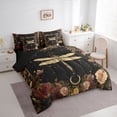 thumbnail image 3 of Homewish Bohemain Gold Dragon 7 Pieces Bedding Comforter Set,Retro Rustic Flower Full Bedding Set,Natural Plant Fitted Sheet Flat Sheet For Teens,Luxury Bedroom Decor Reversible, 3 of 8