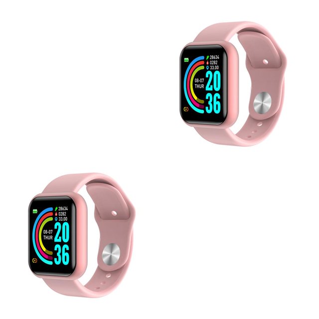 Seitruly Reloj inteligente de frecuencia cardíaca Control remoto de la cámara Reloj de compatible con Bluetooth 4.0 Reloj despertador Rosado 2piezas