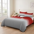 thumbnail image 2 of Twin XL Quilt Set 68''x98'', Red Gray Ombre Lightweight Summer Bedspread Coverlet Set with 2 Pillow Shams, Modern Gradient Abstract Art Breathable All Season Quilt Bedding for Dorm/Guest Room, 2 of 9
