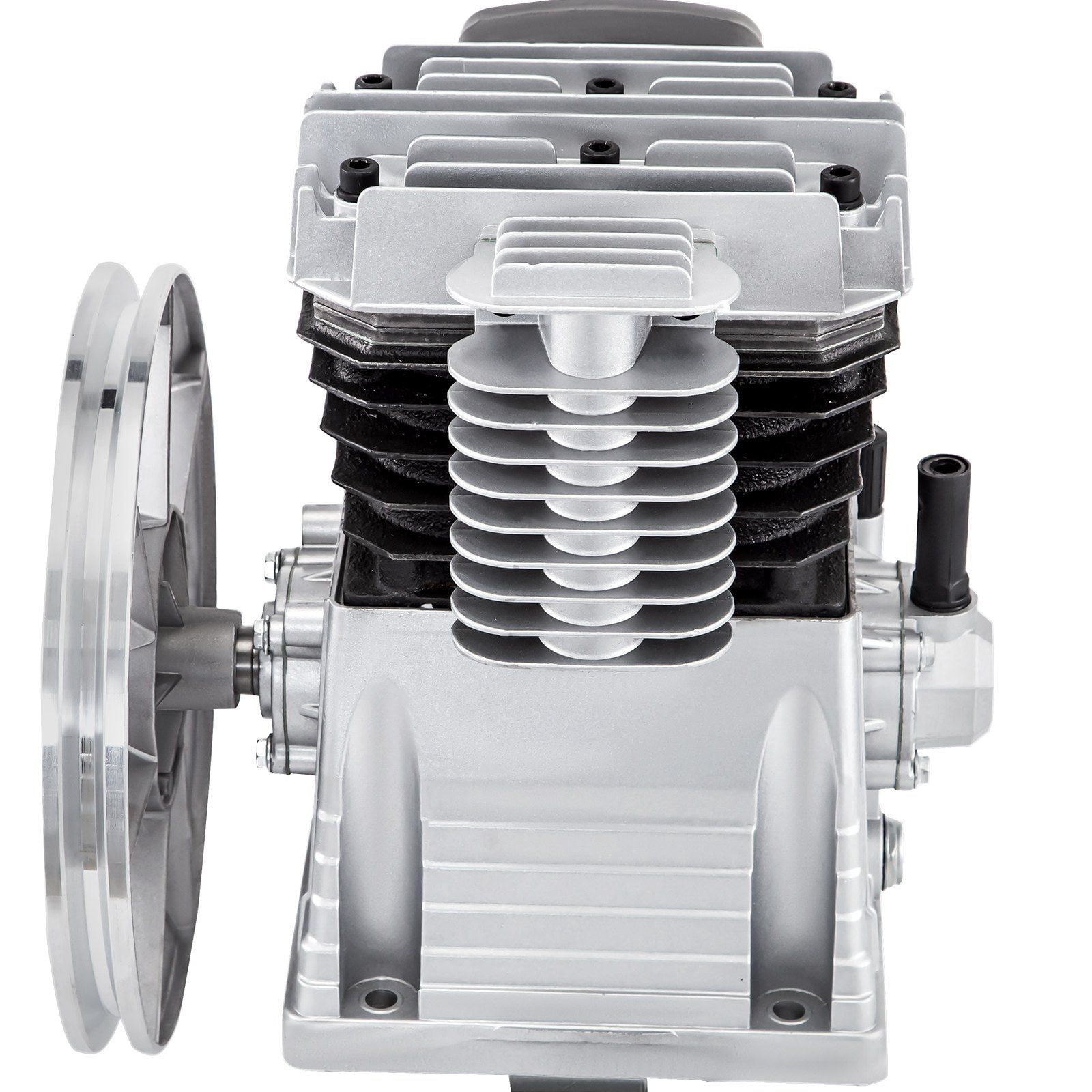 High-Speed 3HP Air Compressor Pump, 11CFM Twin Cylinder Piston Pump - 1300RPM Industrial Motor, Splash Lubricated