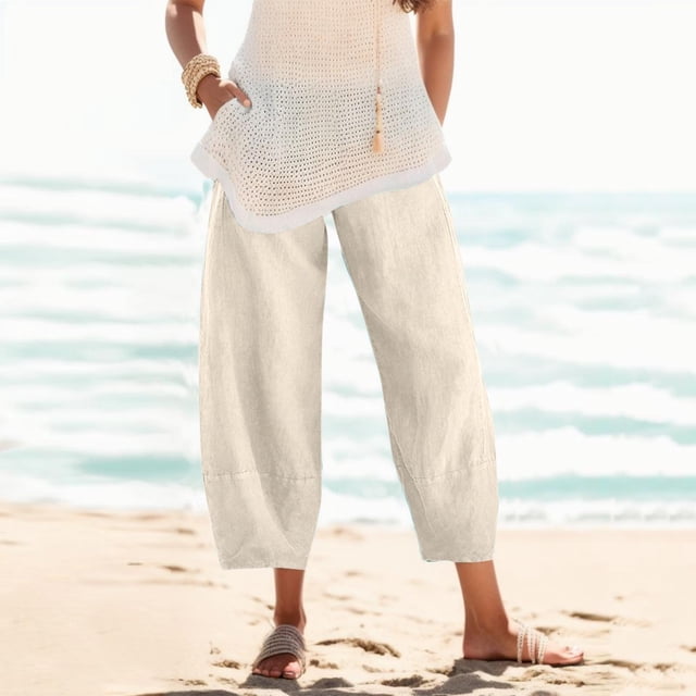 WILLBEST Pantalones Casuales para Mujer, Cintura Elástica, Corte Holgado y Bolsillos para Mayor Comodidad y Estilo Diario. XXXXL