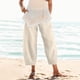 thumbnail image 2 of Pantalones cortos elásticos de algodón para mujer: color liso, cintura media, bolsillos; pantalones informales para todas las estaciones, corte regular., 2 of 6