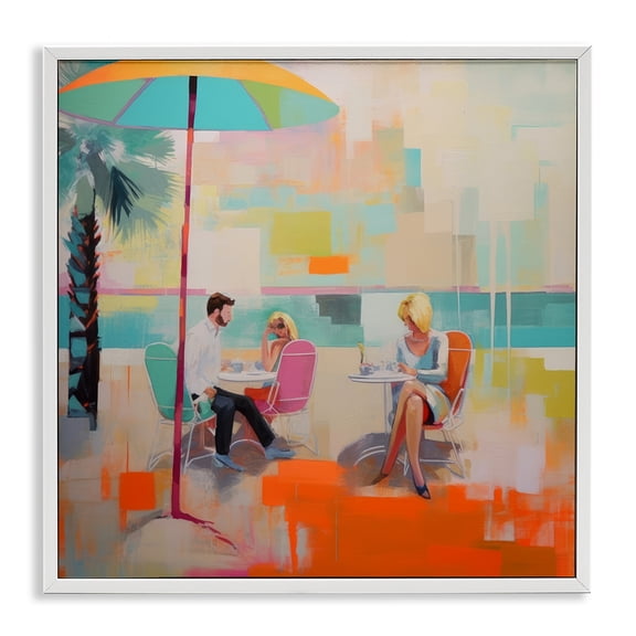 Stupell Industries Modern Abstract Tropical Summer White Framed Giclee Art, 17 x 17, by Irena Orlov